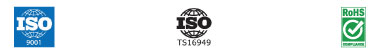 ISO certified, RoHS compliant